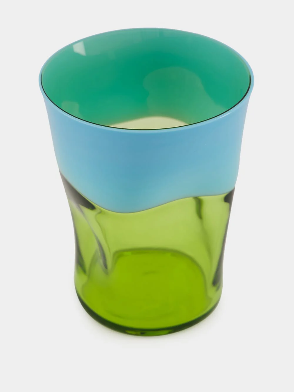 Light Blue and Acid Green Dandy Water Glass - Image 2