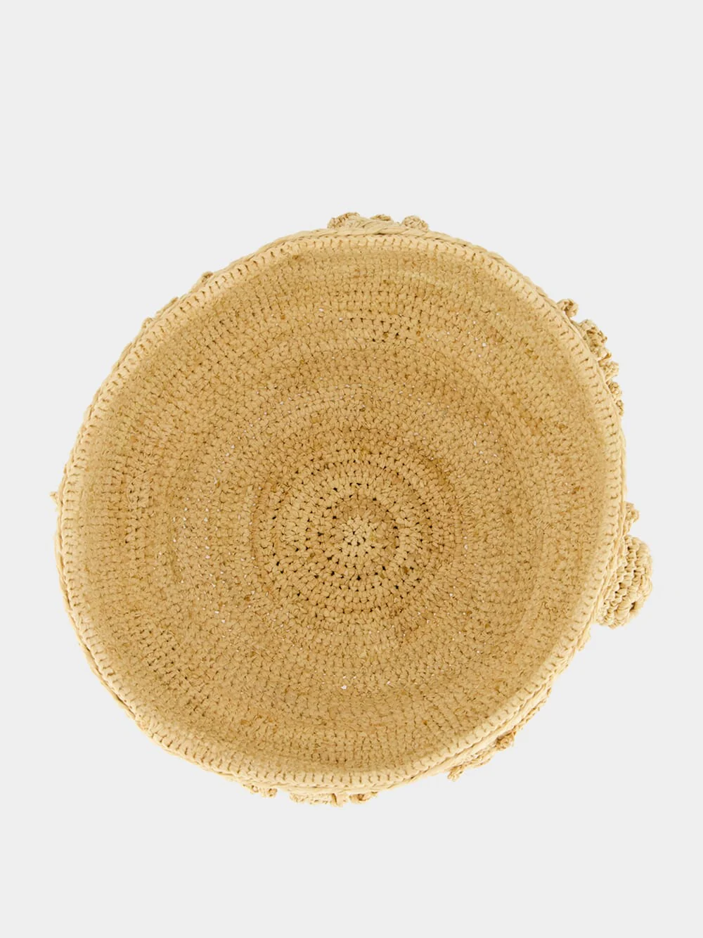Natural Handcrafted Raffia Bowl with Figures and Masks - Image 2
