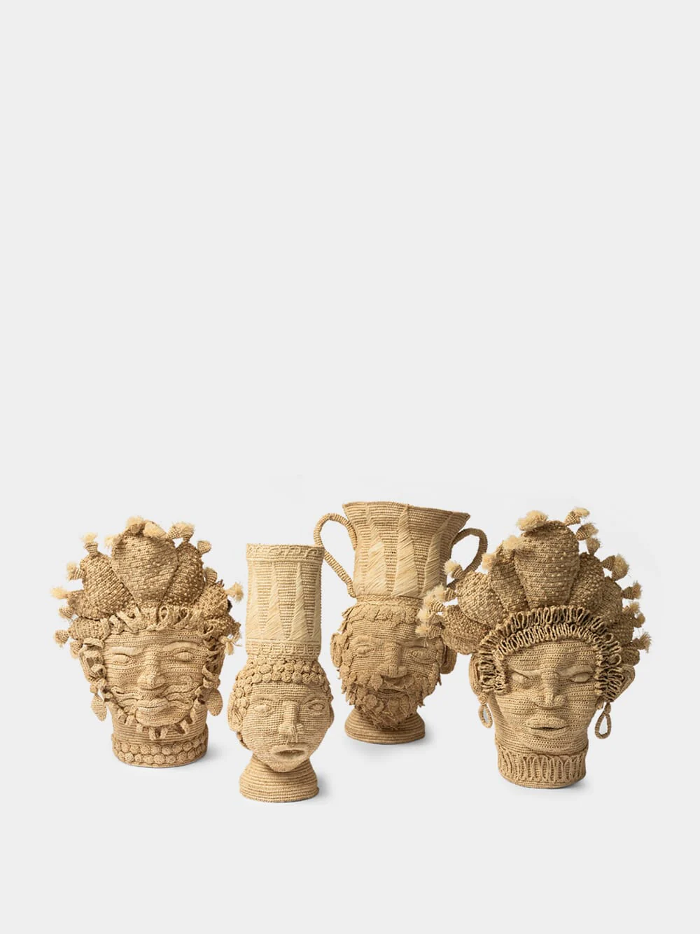 Natural Handcrafted Raffia Sicilian Women Moor´s Head Vase - Image 2