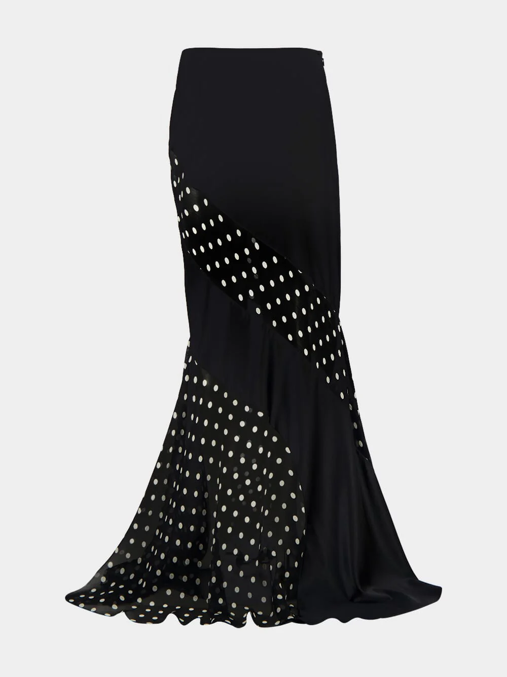 Black Silk Mermaid Maxi Skirt - Image 3