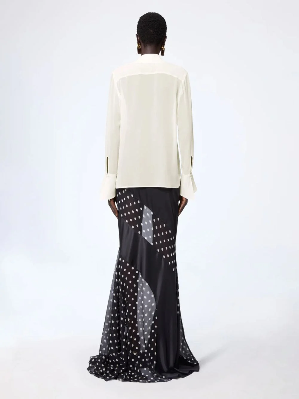 Black Silk Mermaid Maxi Skirt - Image 4