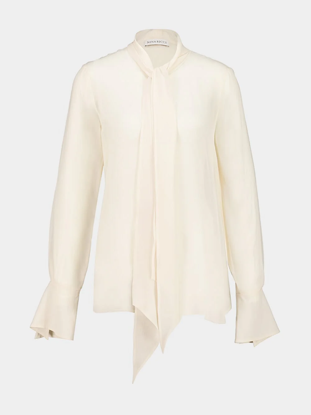 White Satin Lavallière Blouse