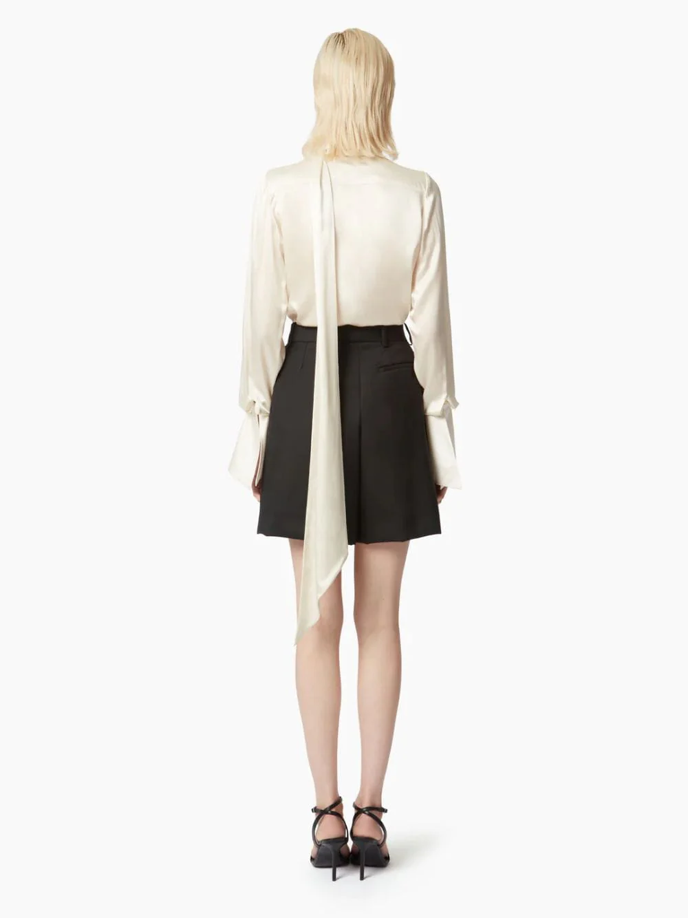 White Satin Lavallière Blouse - Image 4