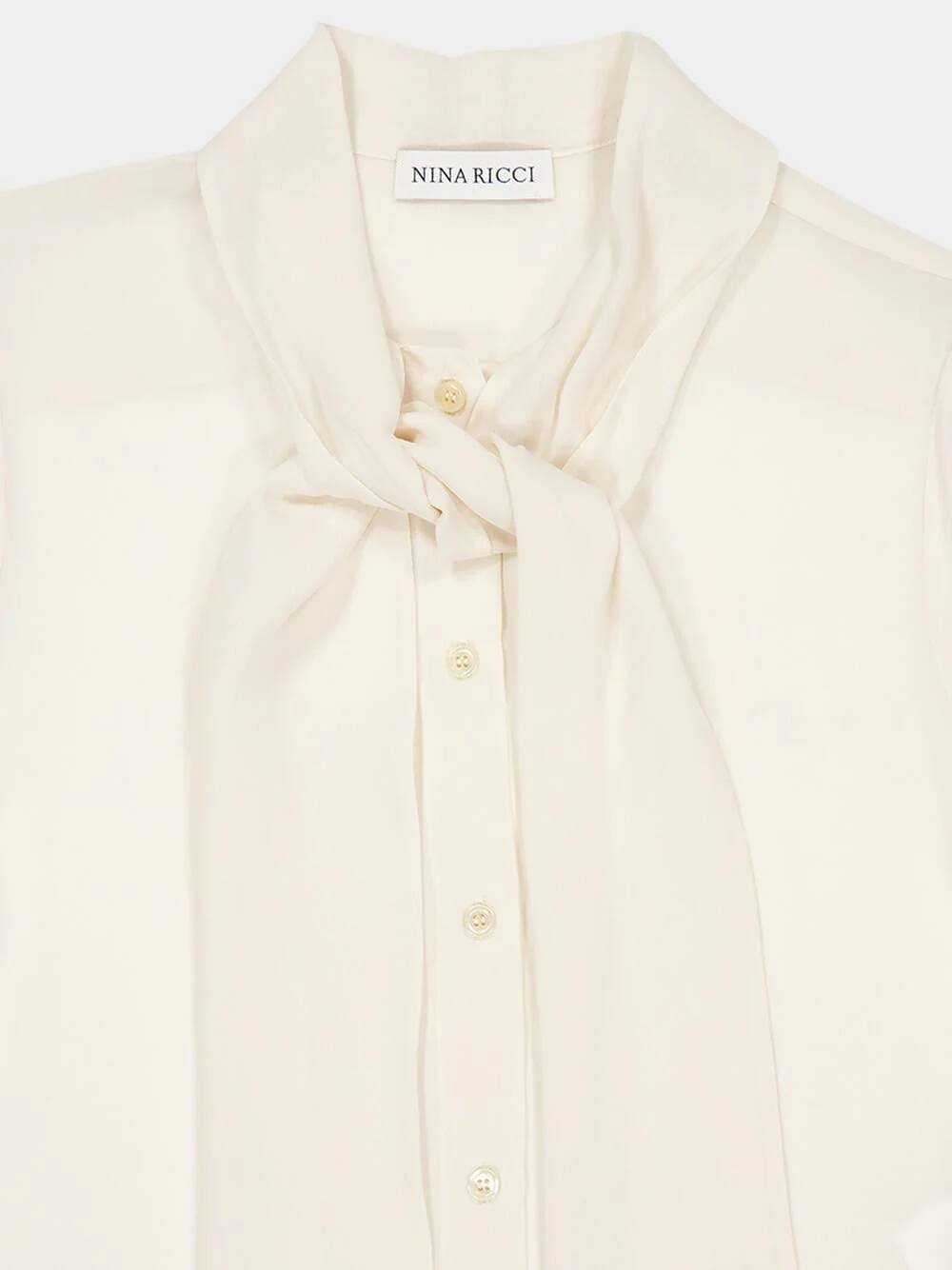 White Satin Lavallière Blouse - Image 5