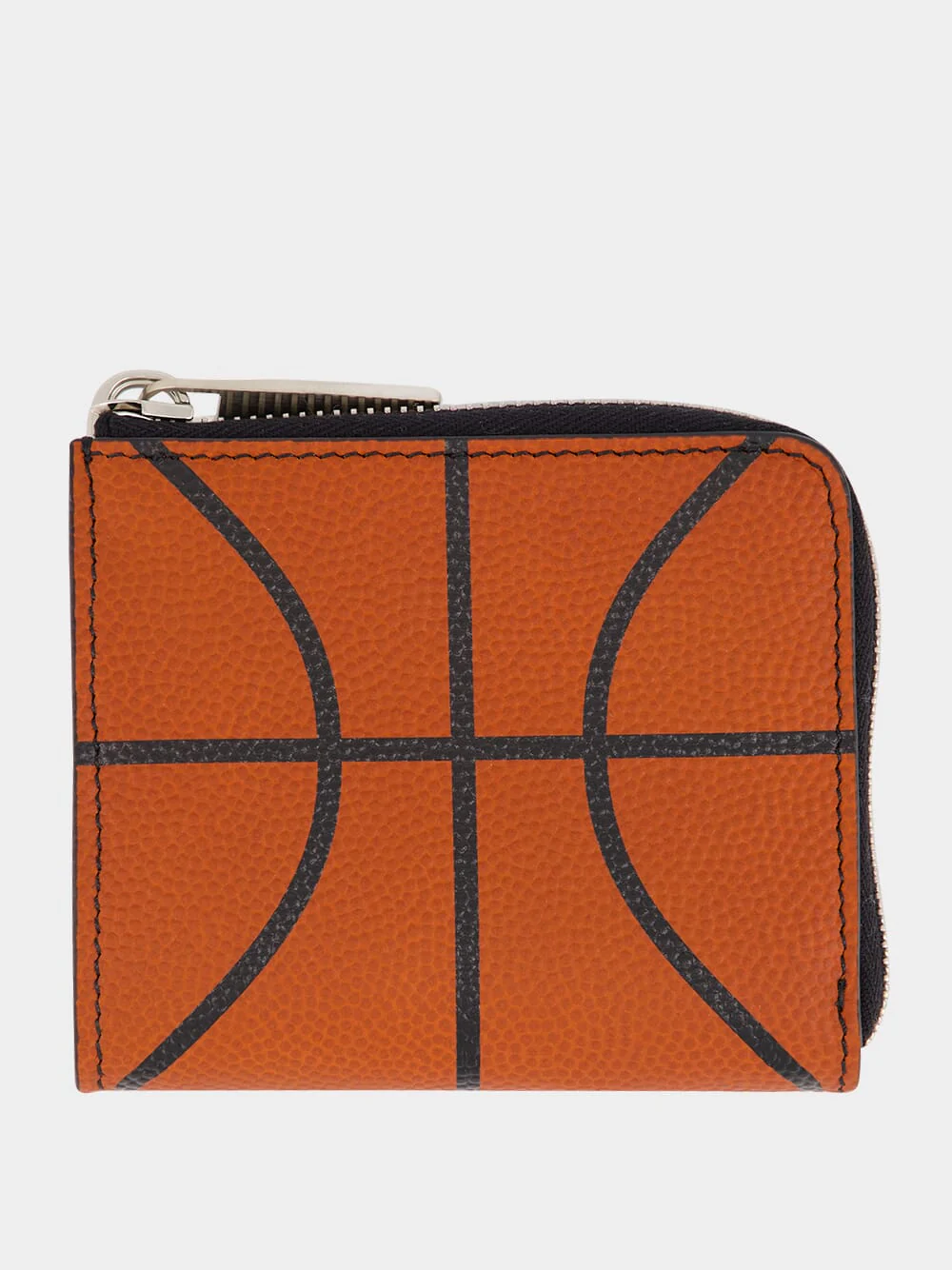 Orange Basketball Zip-Around Wallet in Calfskin - Image 2