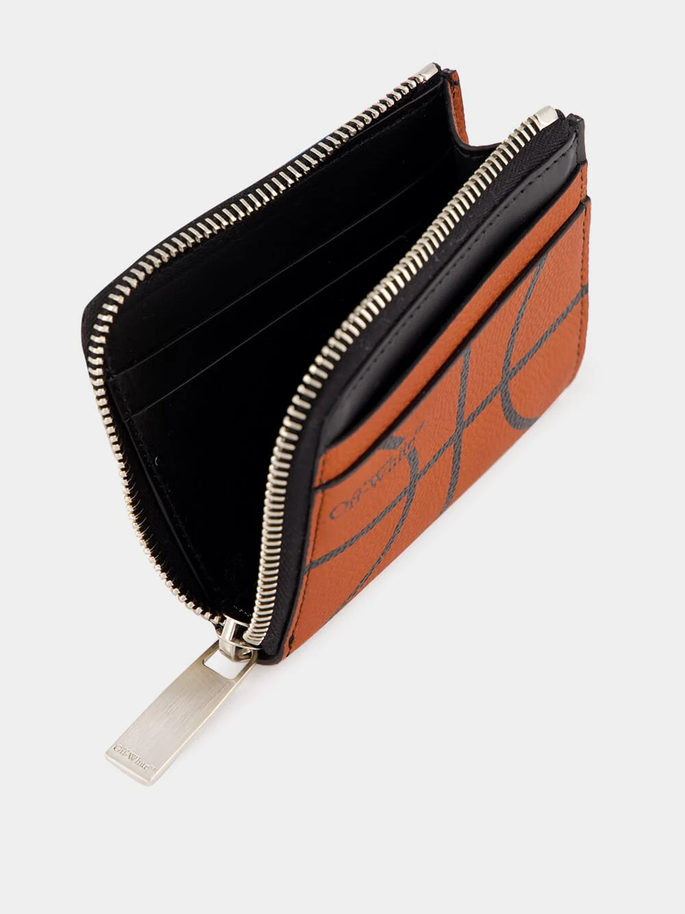 Orange Basketball Zip-Around Wallet in Calfskin - Image 3