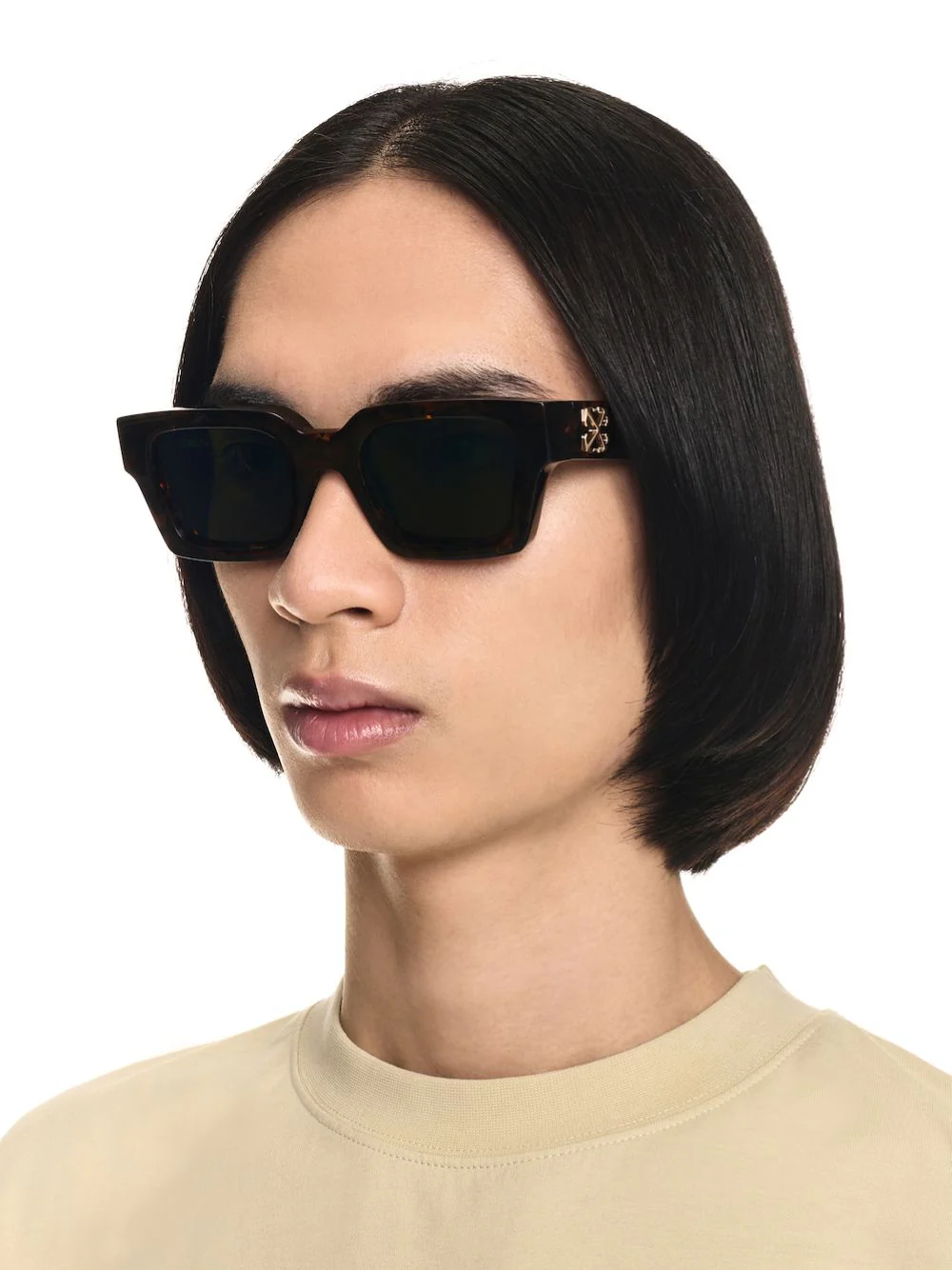 Tortoise Green Square Sunglasses - Image 2
