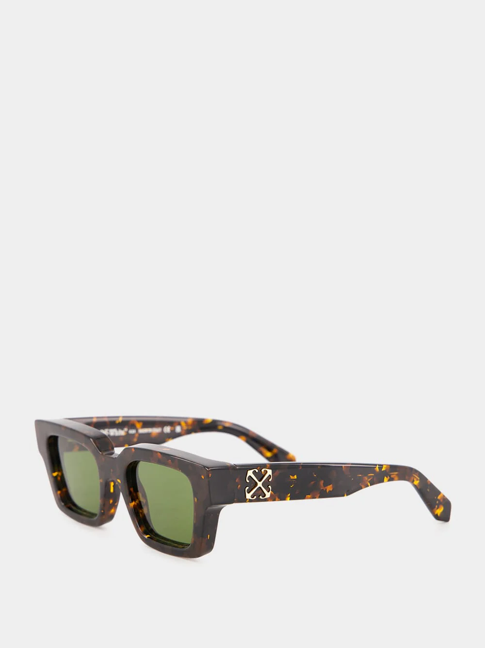 Tortoise Green Square Sunglasses - Image 4
