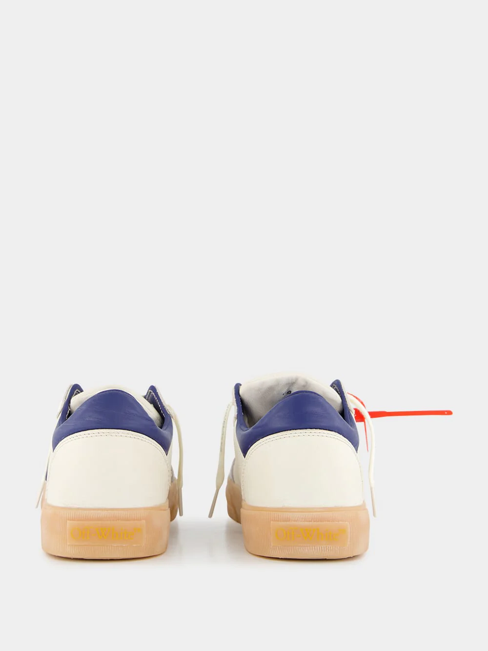 Beige and Blue Vulcanized Low-Top Sneakers - Image 5