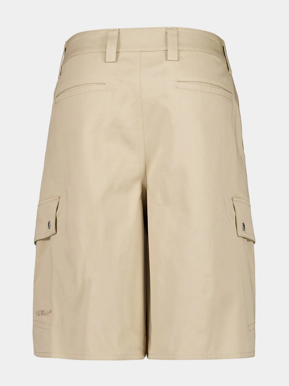 Beige Cotton Cargo Safari Shorts - Image 2