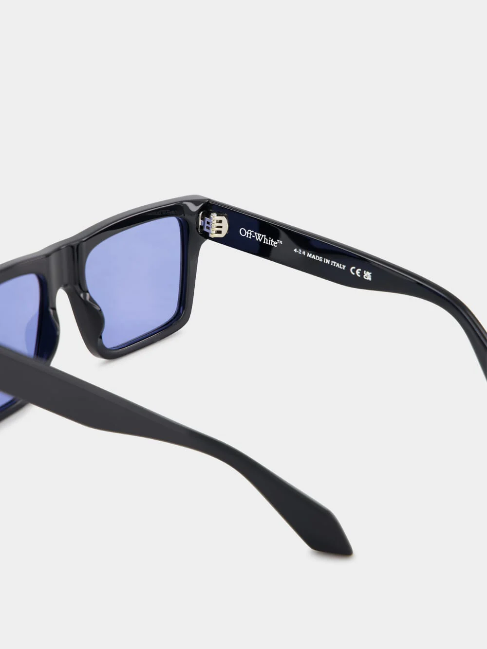 Black and Blue Lawton Square Sunglasses - Image 4