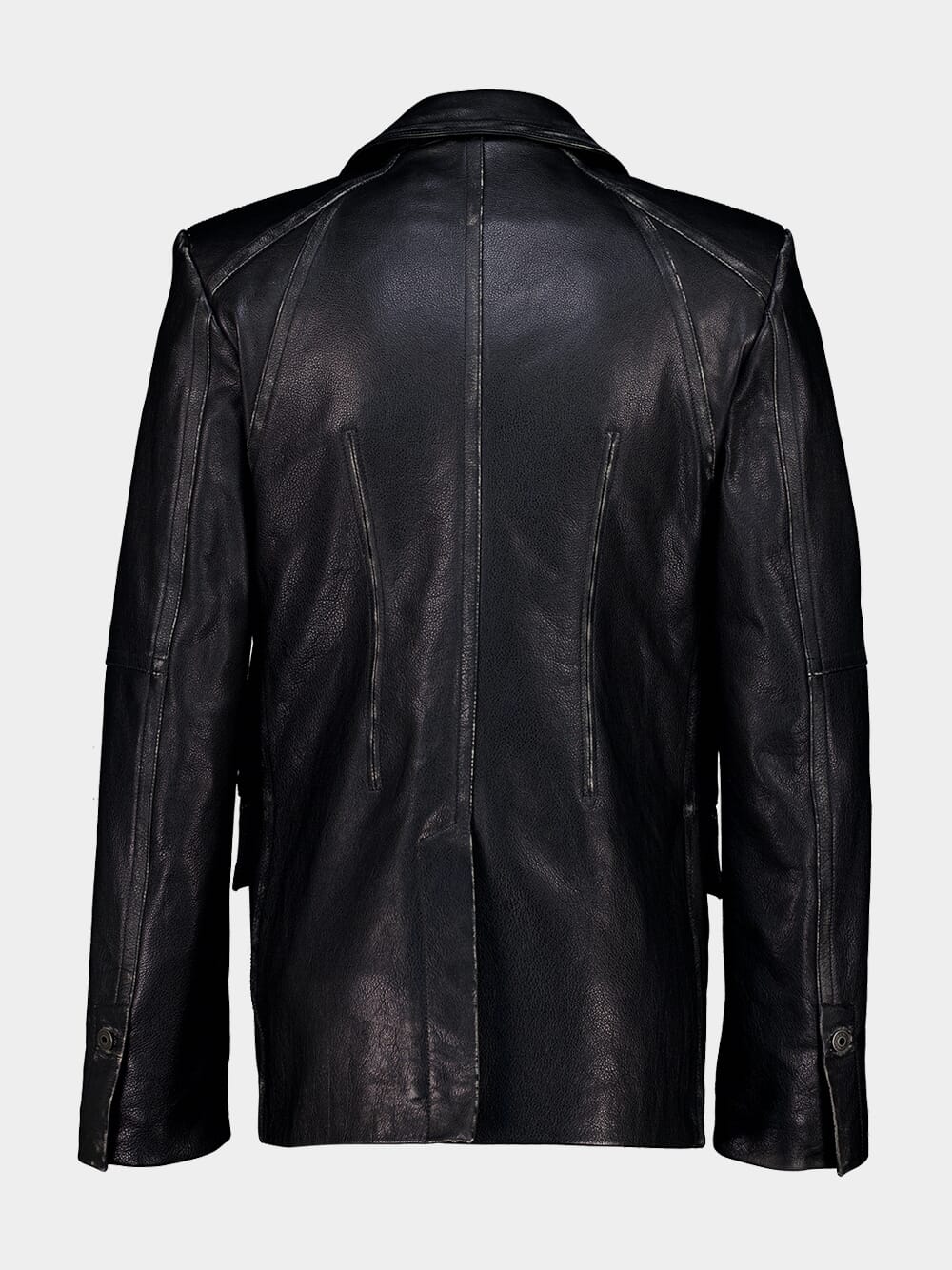 Black Bookish Buffalo Leather Jacket - Image 2