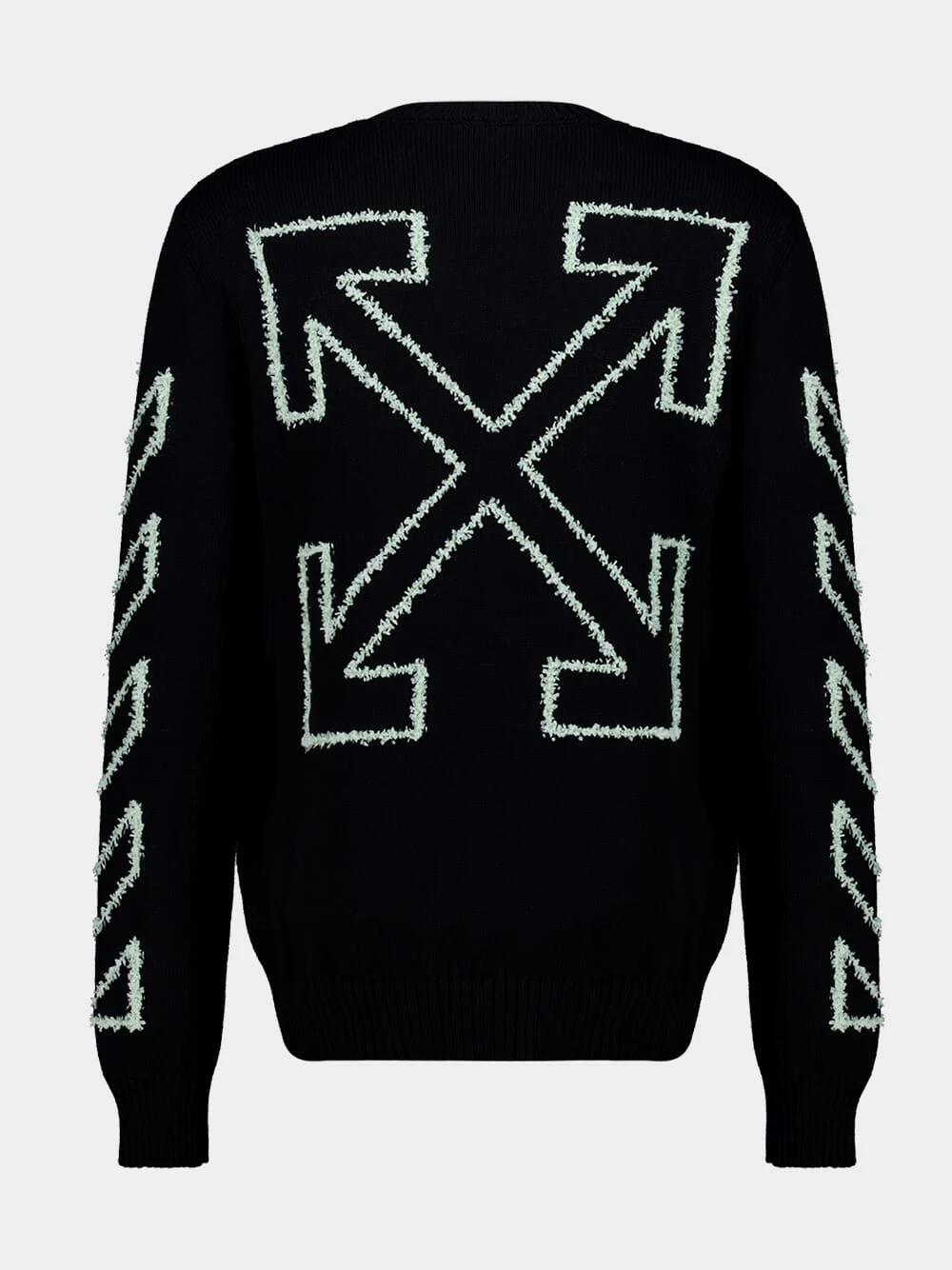 Black Diag Outline Knit Jumper - Image 2