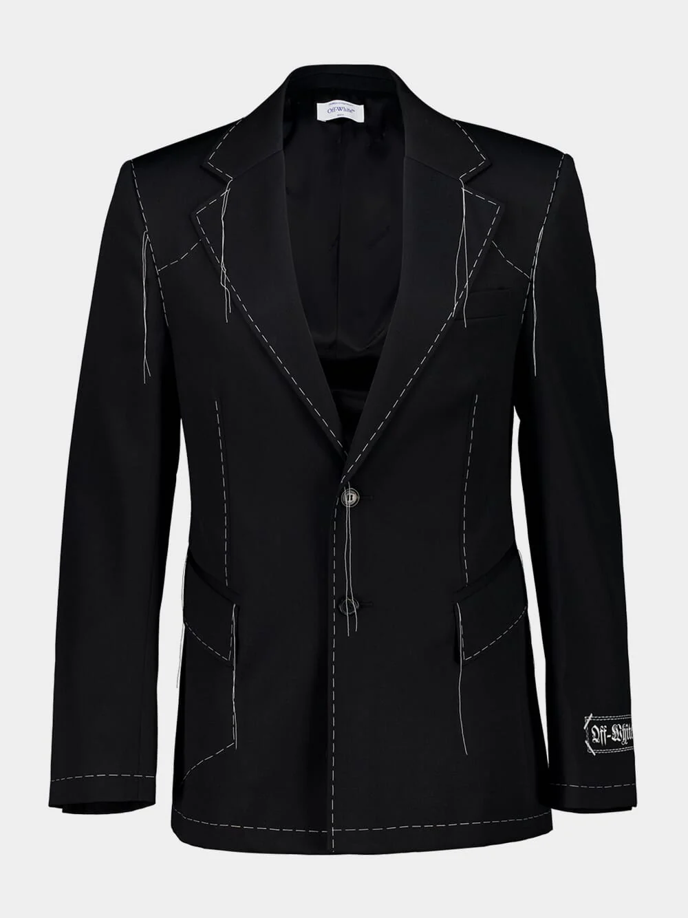 Black Stitch Arrow Wool Blazer