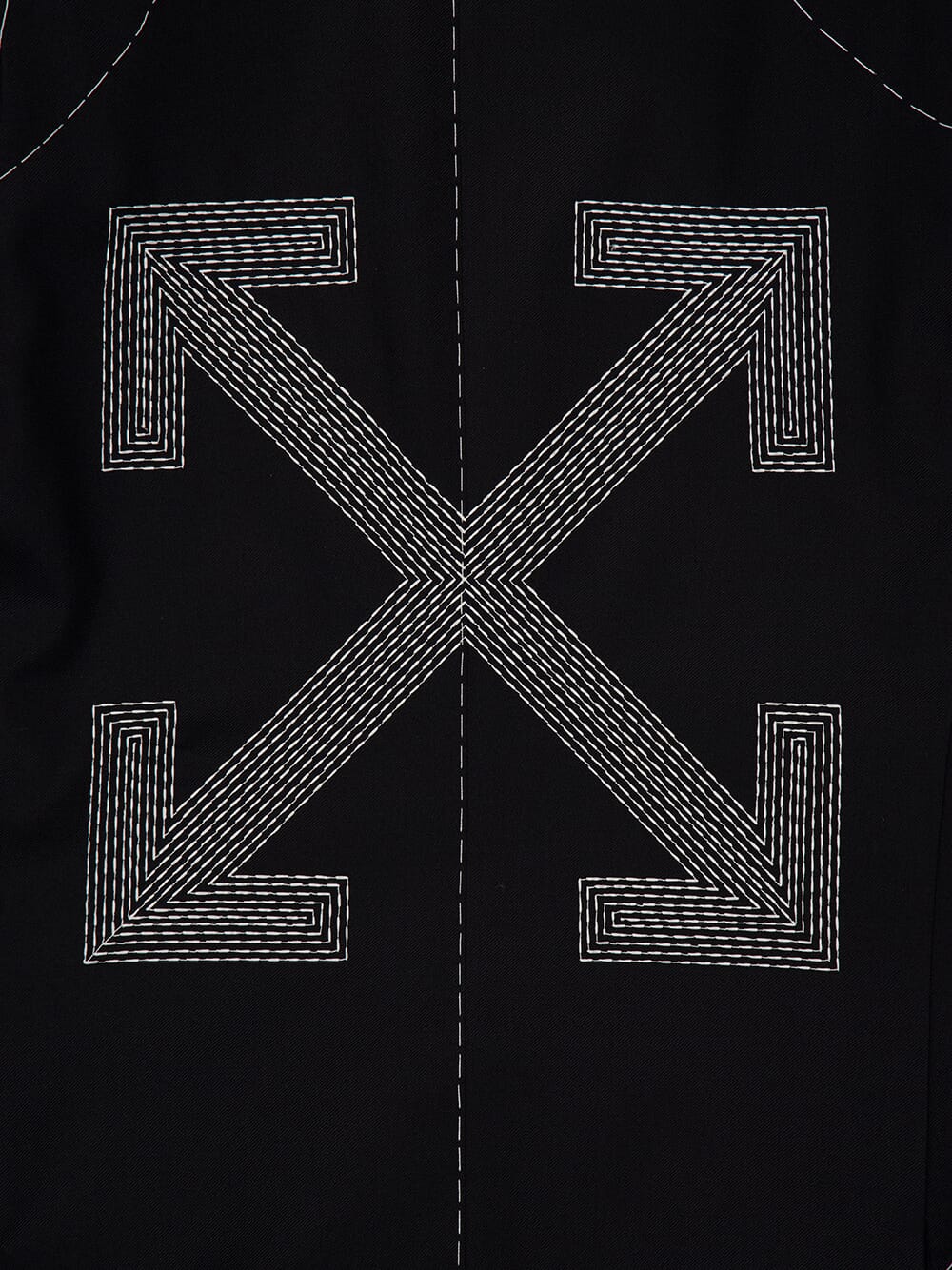 Black Stitch Arrow Wool Blazer - Image 5