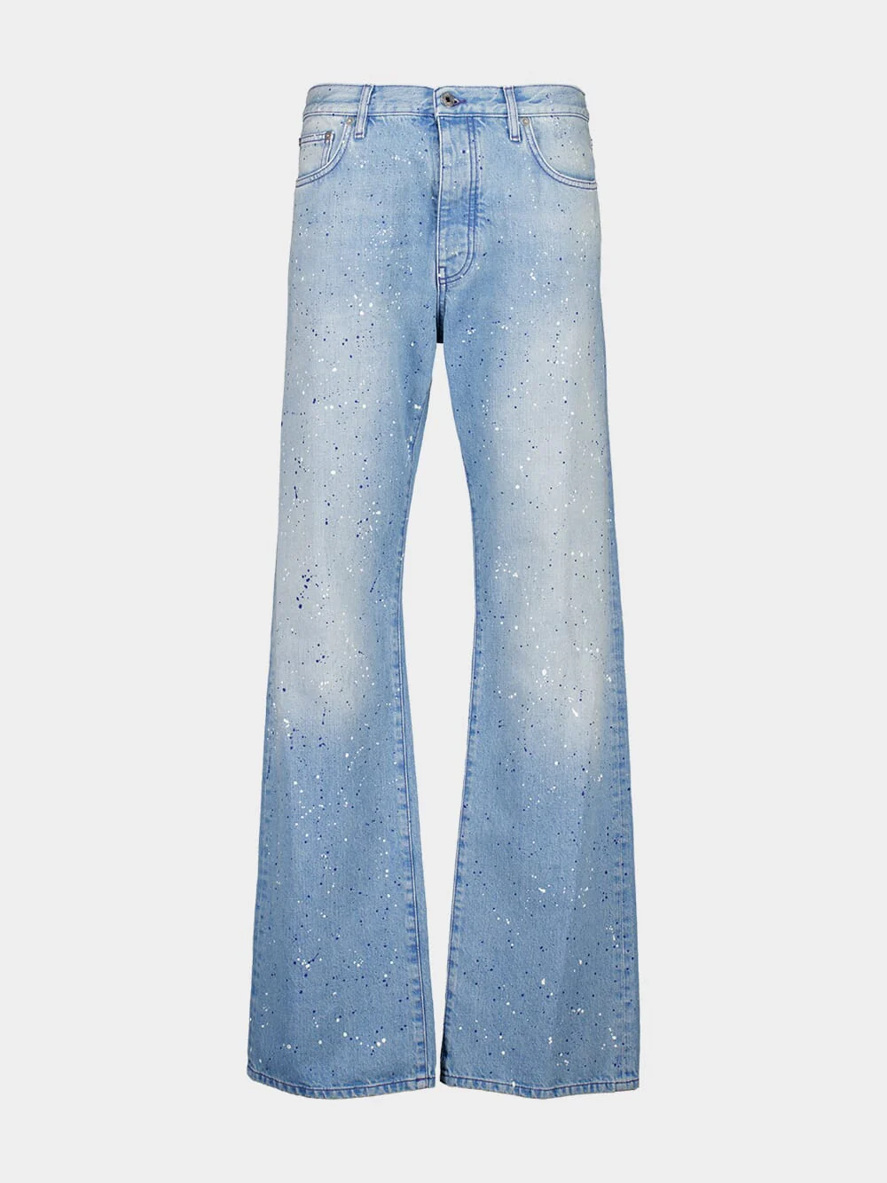 Blue Paint Effect Relaxed-Fit Jeans