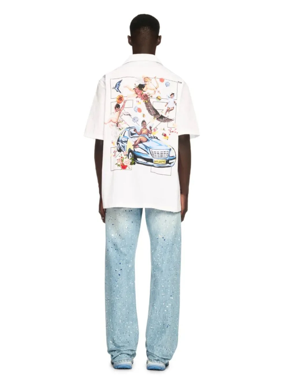 Blue Paint Effect Relaxed-Fit Jeans - Image 4