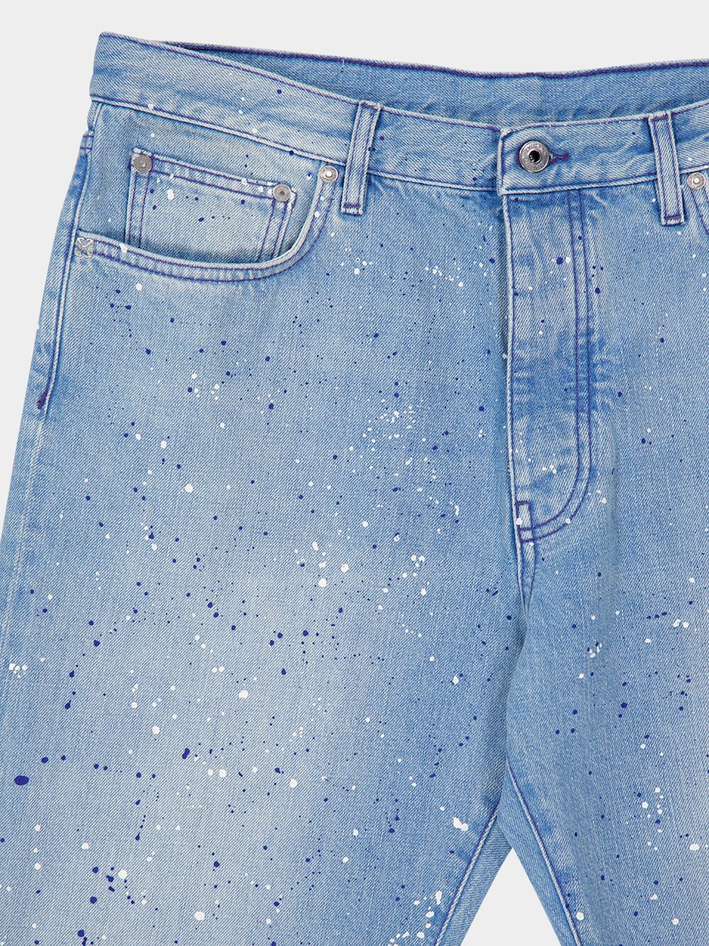 Blue Paint Effect Relaxed-Fit Jeans - Image 5