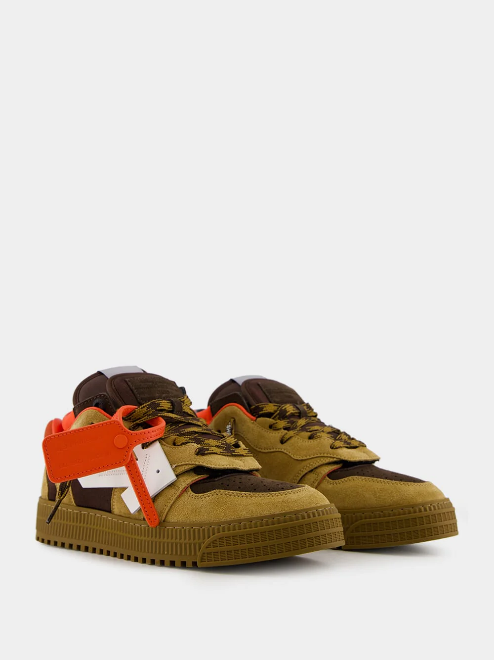 Chocolate and Orange Floating Arrow Sneakers - Image 3