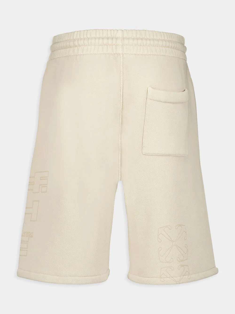 Beige Arrows-Motif Track Shorts - Image 2