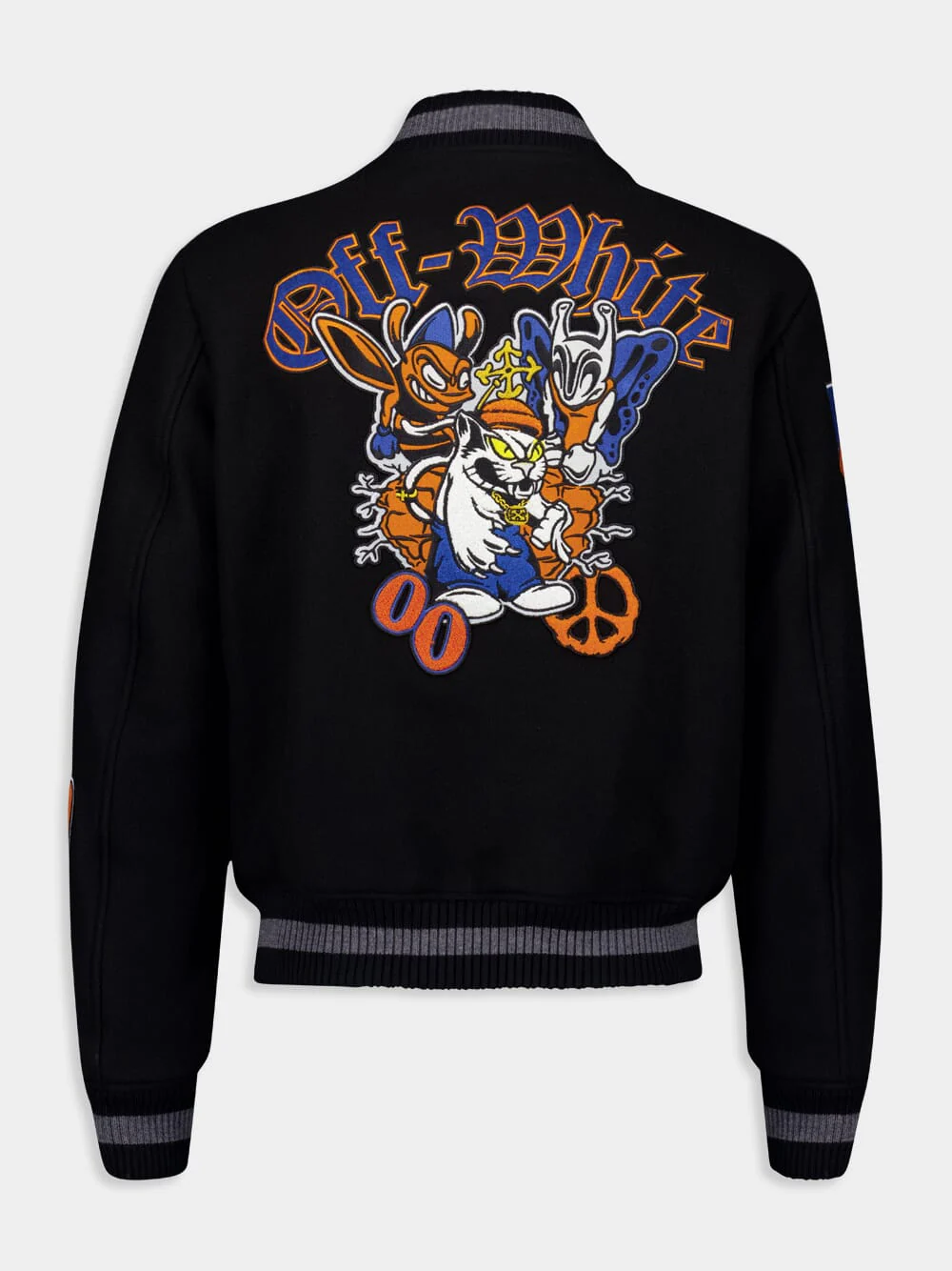Black Gang Varsity Wool Bomber - Image 3