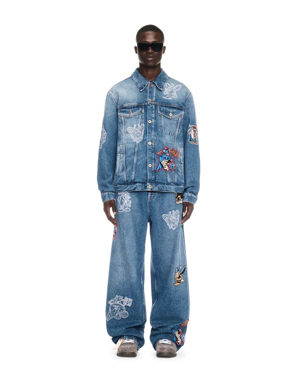 Blue Character Diag Straight Jeans - Image 2