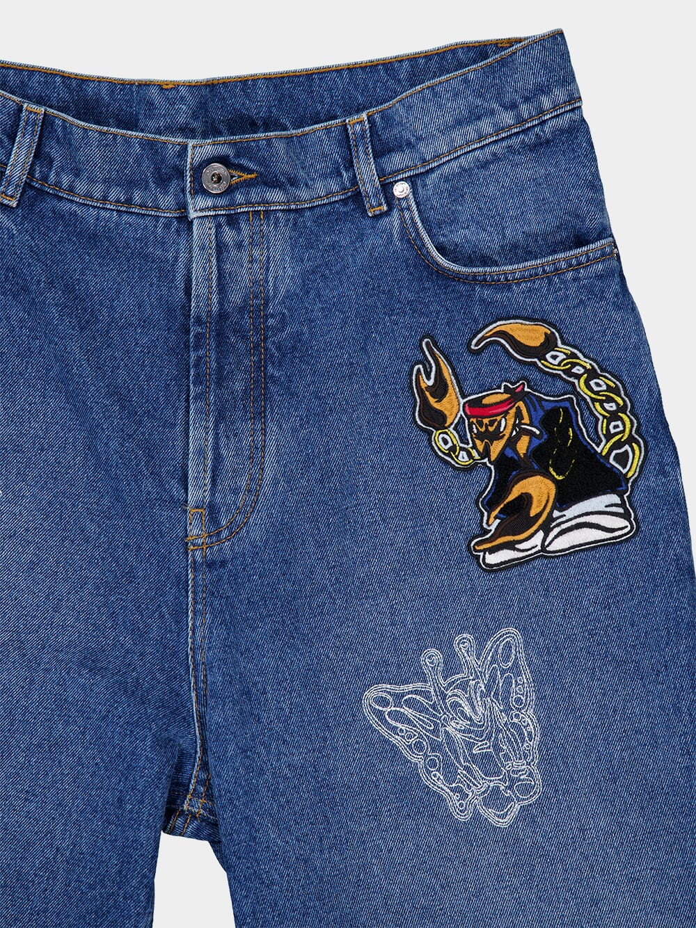 Blue Character Diag Straight Jeans - Image 6