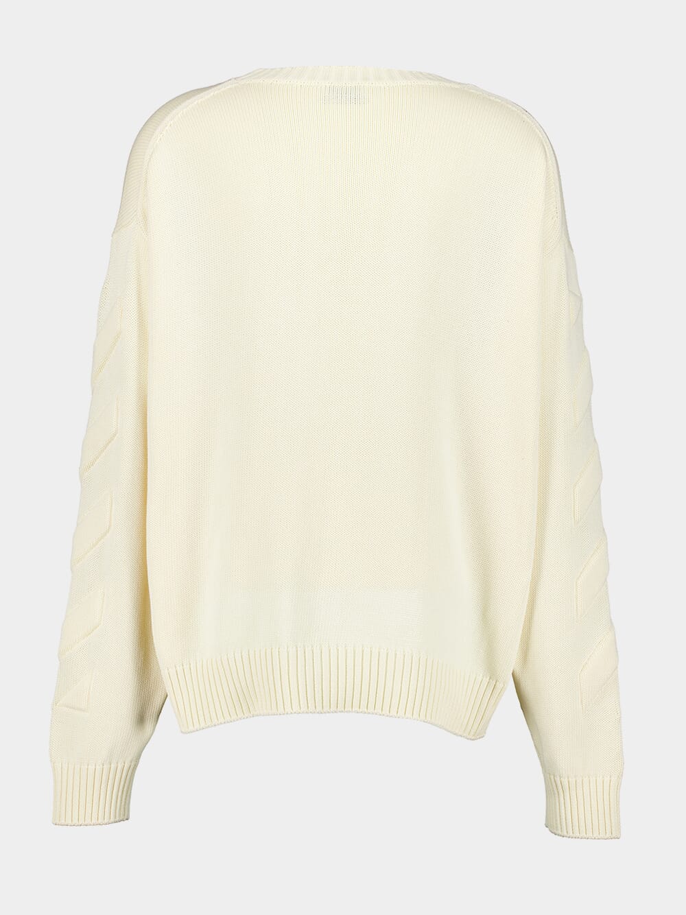 Crew-Neck Diagonal-Stripe Jumper - Image 2