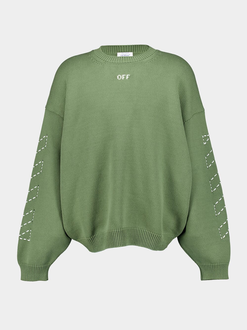 Green Embroidered-Logo Knitted Jumper