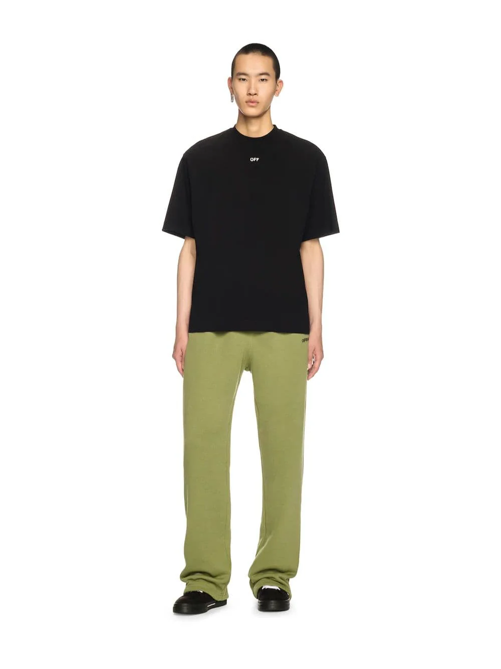 Moss Green Arrow Motif Sweatpants - Image 2