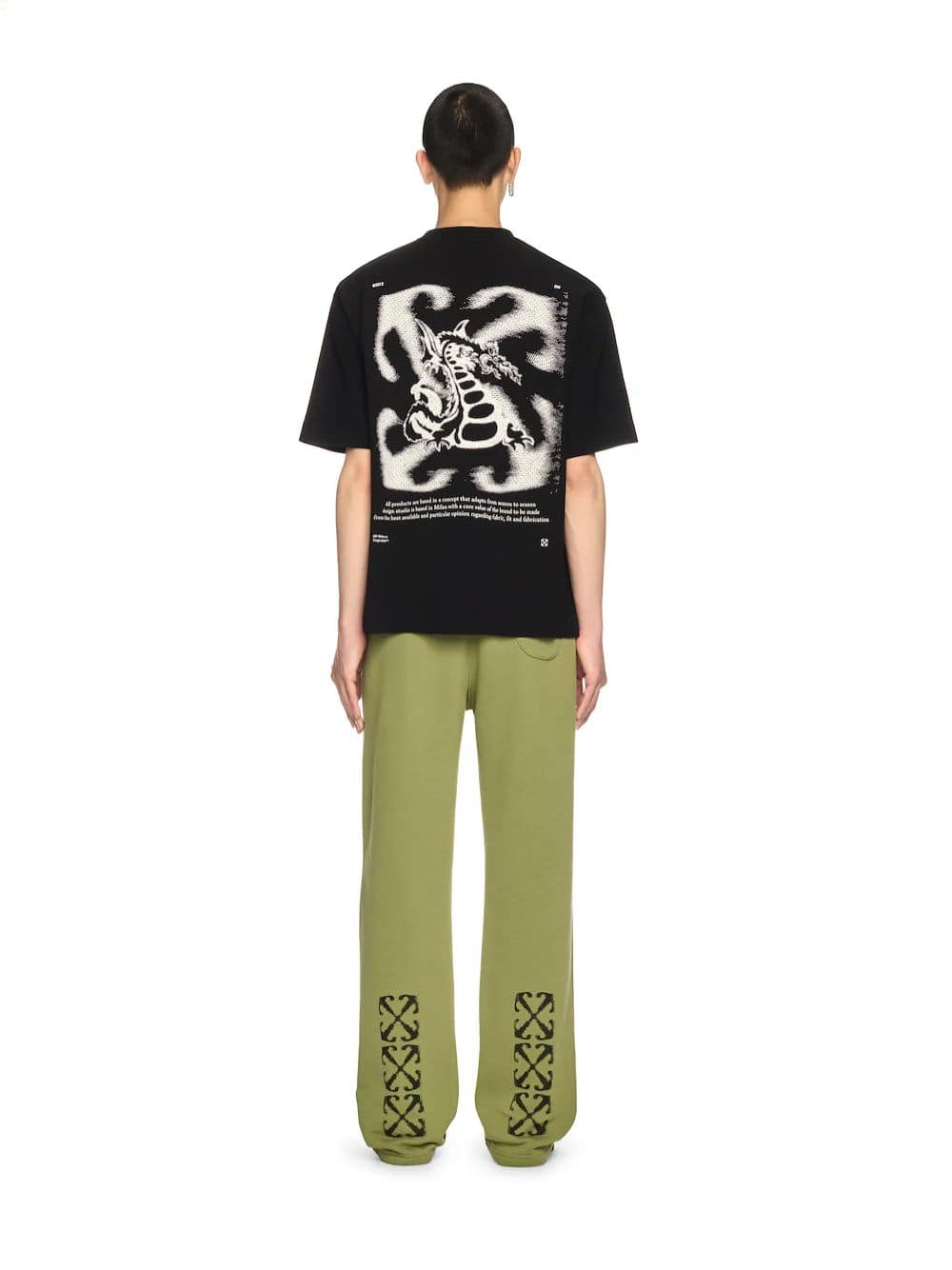 Moss Green Arrow Motif Sweatpants - Image 4
