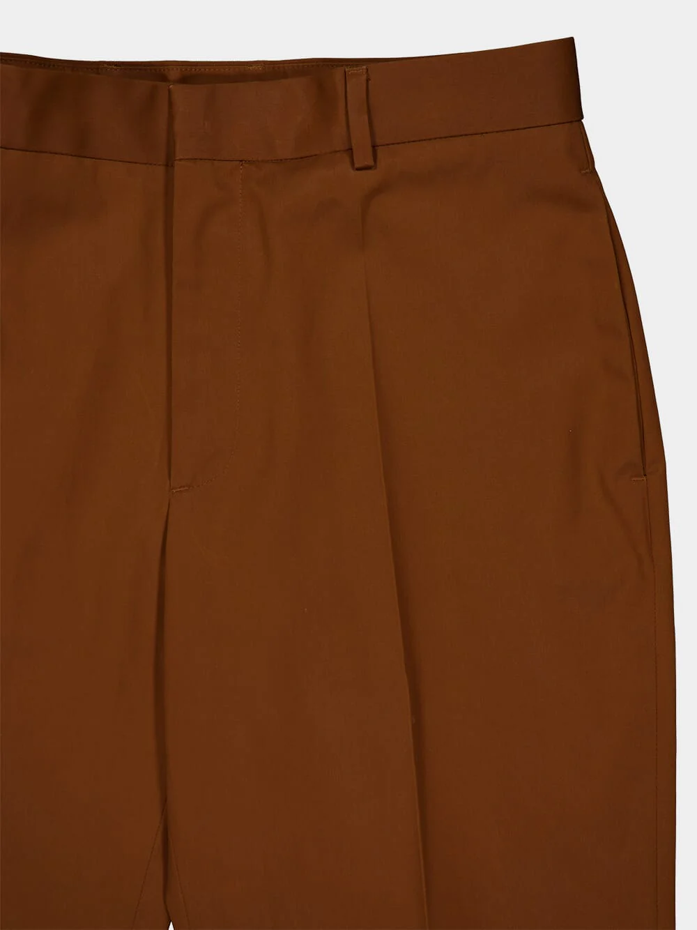 Slim Fit Tobacco Cotton Trousers - Image 3