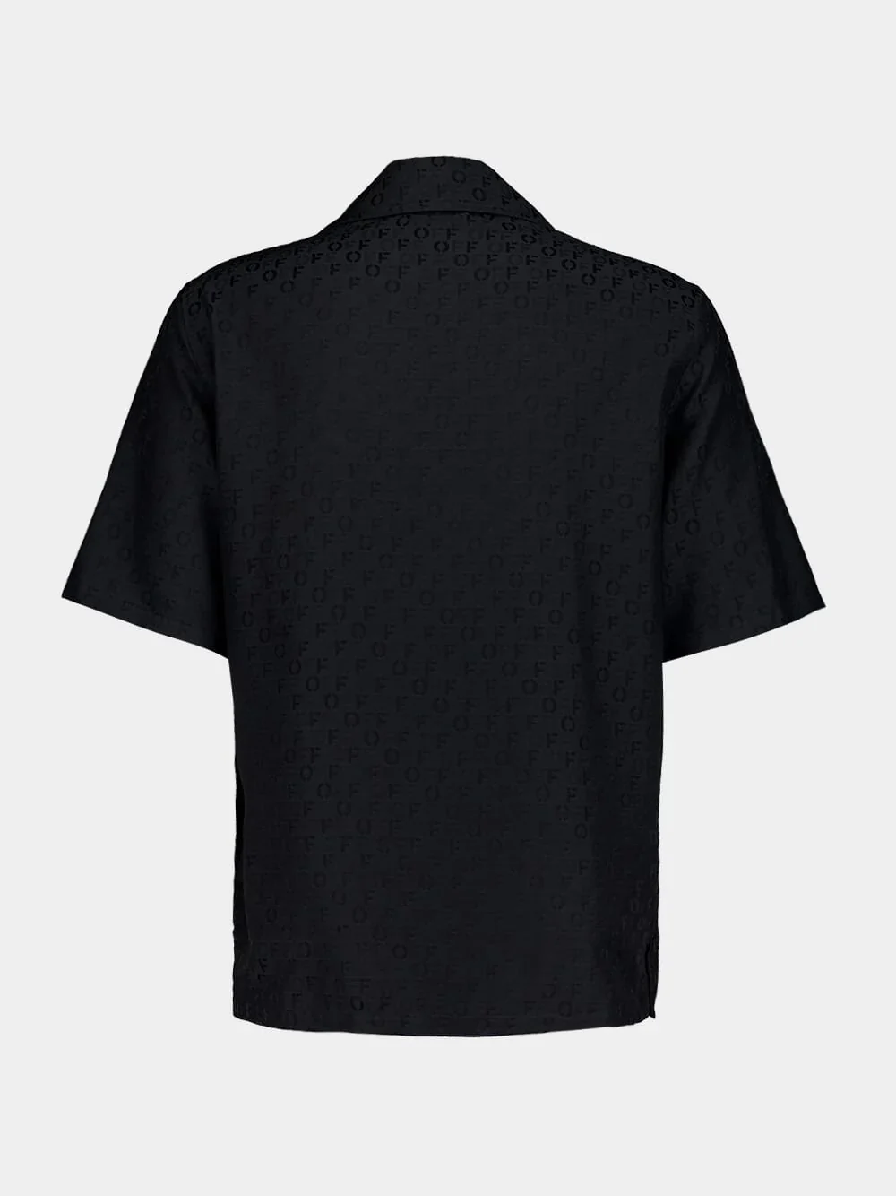 Textured Jacquard Black Shirt - Image 3