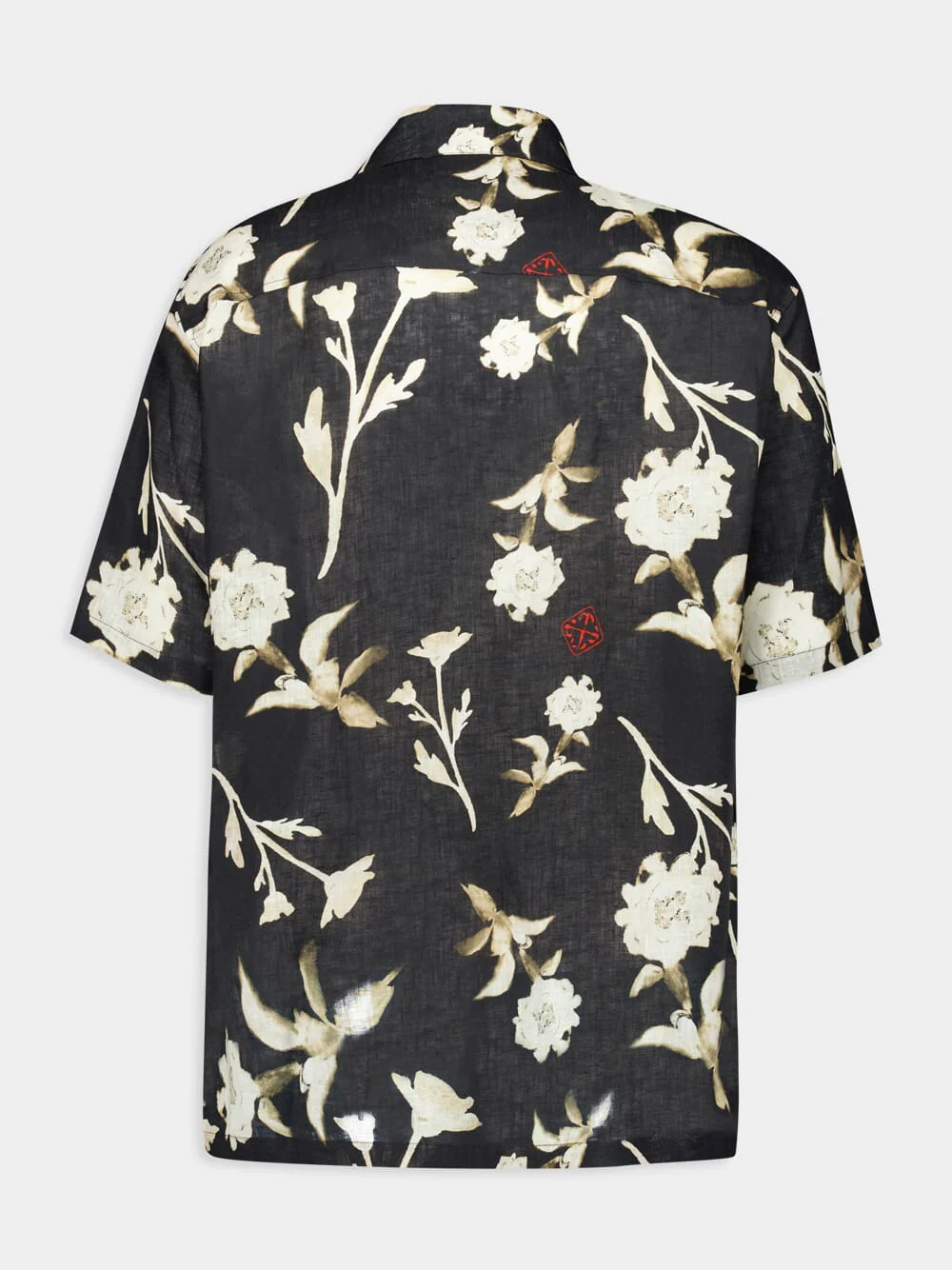 Water Flower Linen Bowling Shirt - Image 2