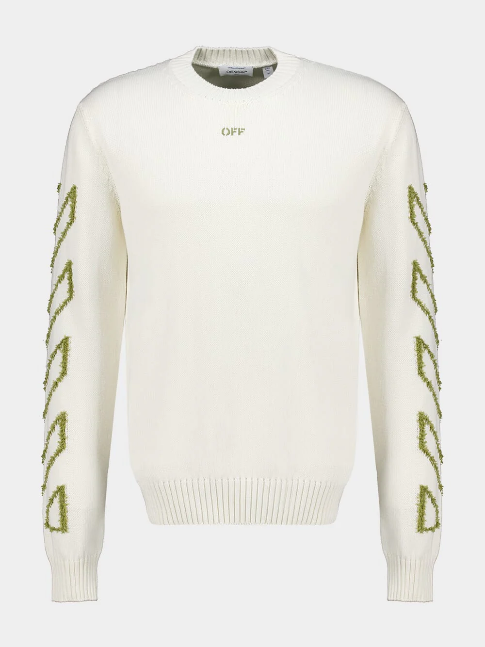 Cream Diag Outline Knit Jumper