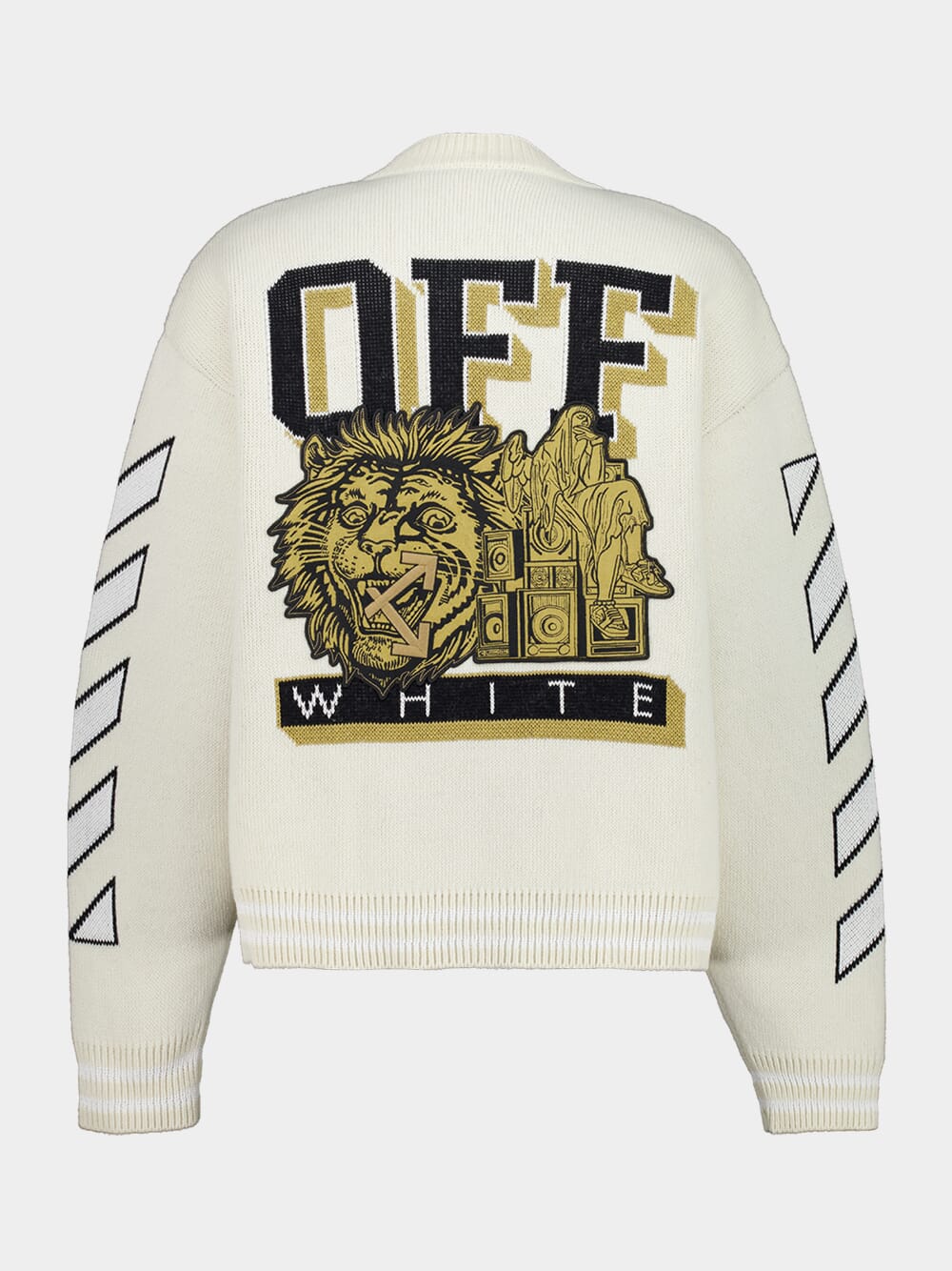 Cream Lion Varsity Knit Cardigan - Image 2