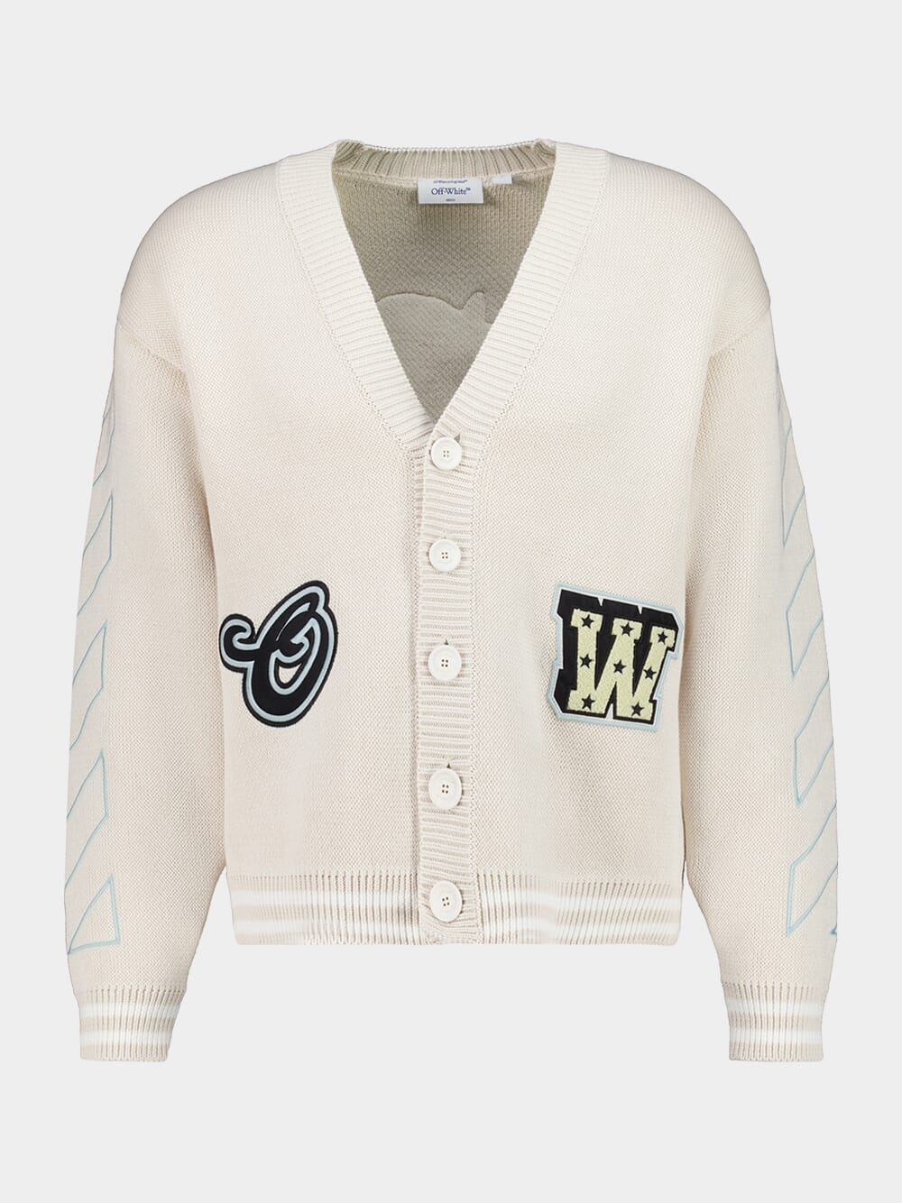 Cream Star Varsity Knit Cardigan