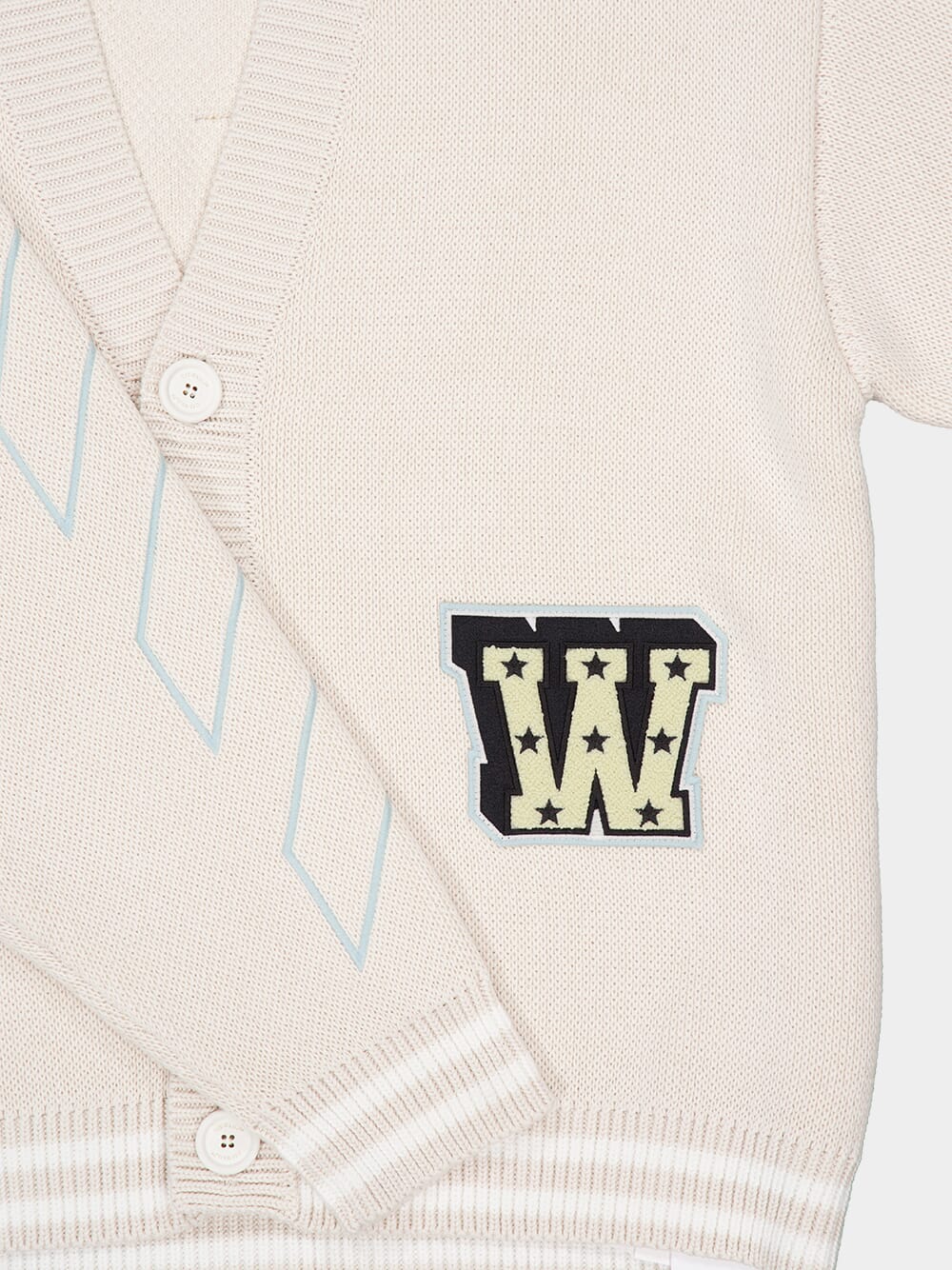 Cream Star Varsity Knit Cardigan - Image 4