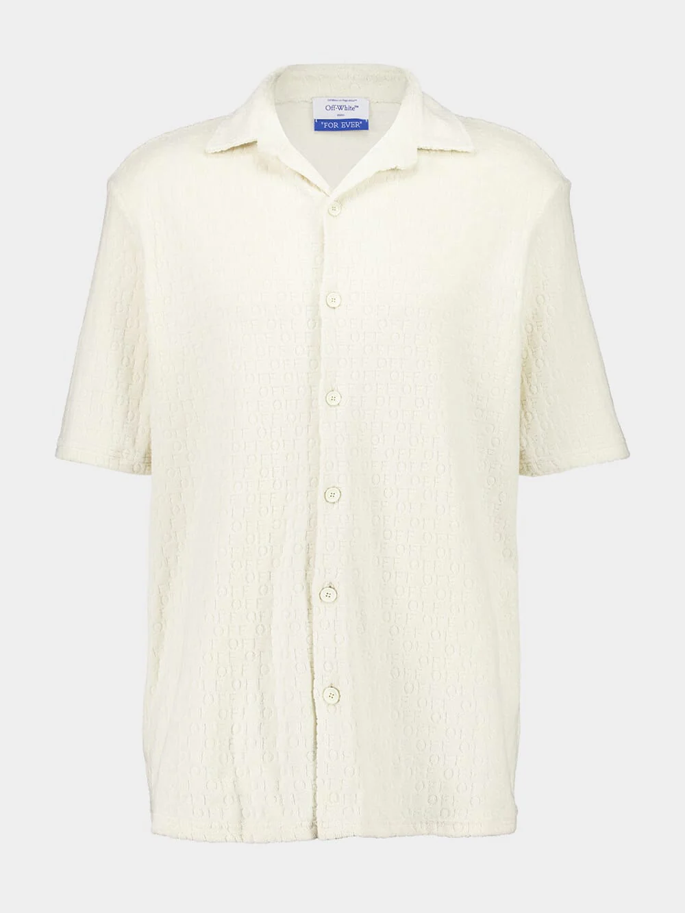 Cream Terry Cotton Bowling Shirt