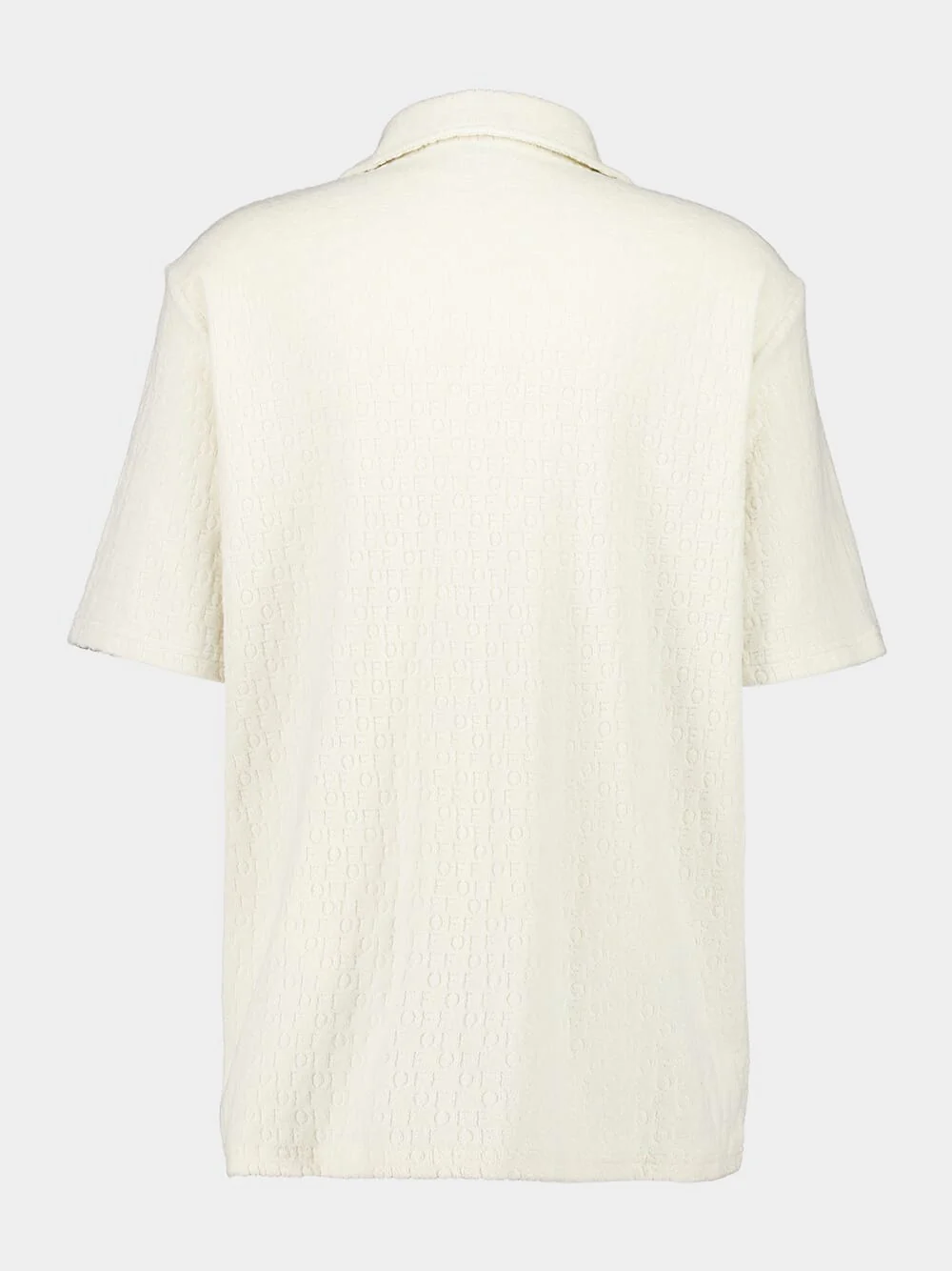 Cream Terry Cotton Bowling Shirt - Image 6