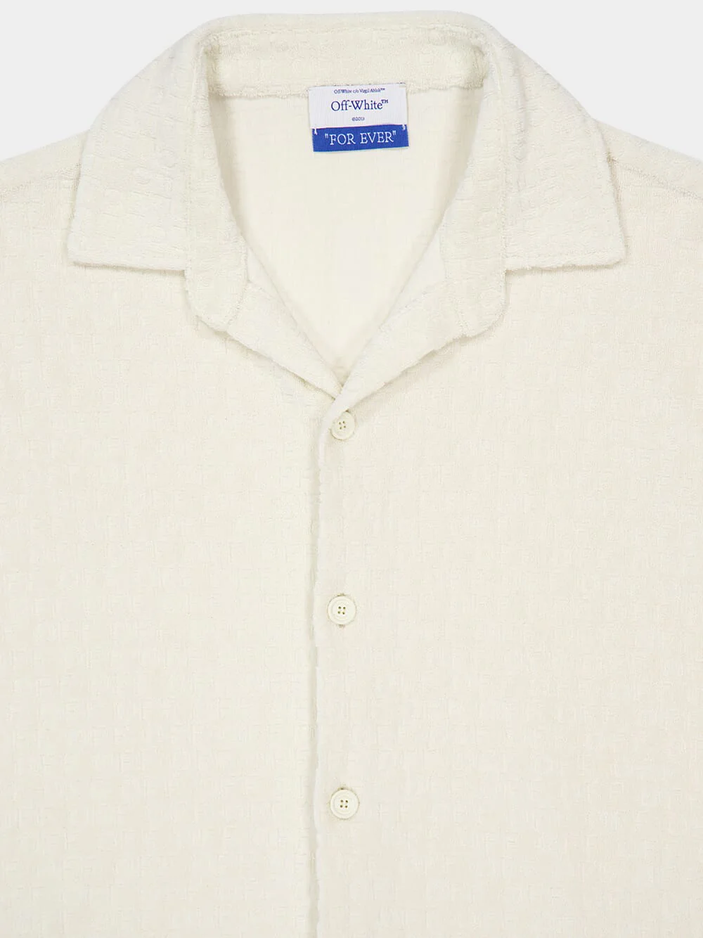 Cream Terry Cotton Bowling Shirt - Image 7