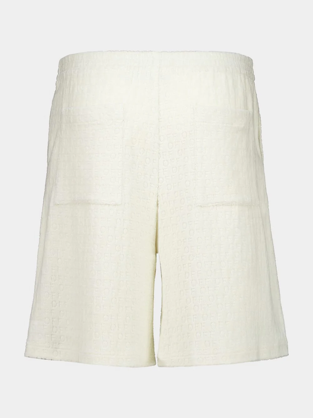 Cream Terry Cotton Bowling Shorts - Image 2