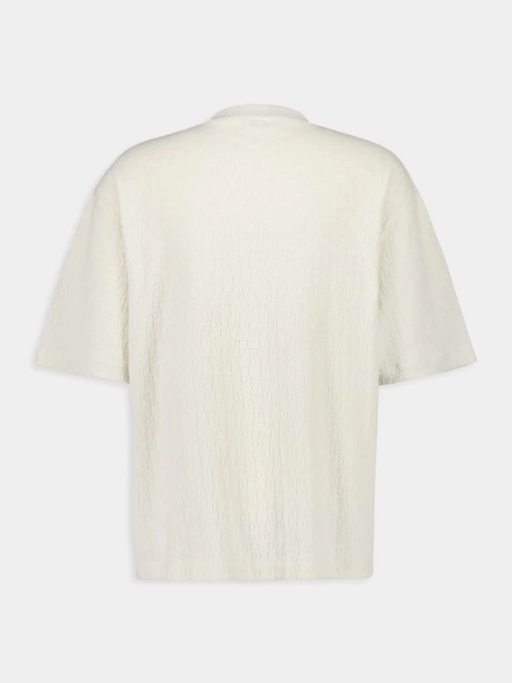 Cream Terry Cotton T-Shirt - Image 2
