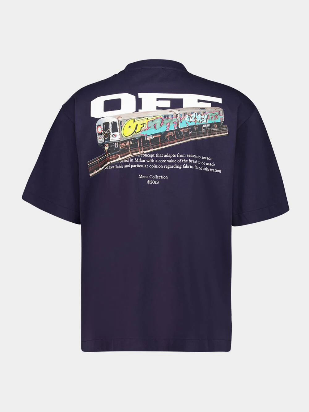 Dark Sapphire Train Off Cotton T-Shirt - Image 2