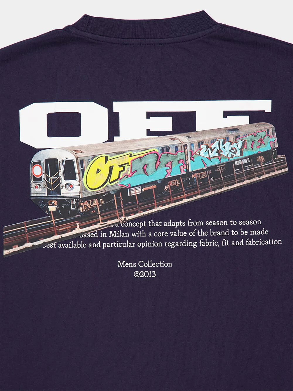 Dark Sapphire Train Off Cotton T-Shirt - Image 4