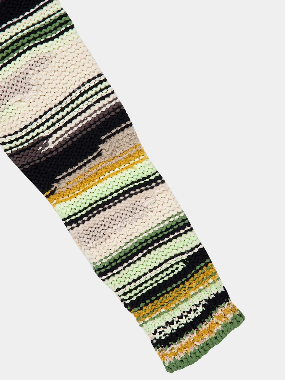 Green Premium Quality Striped Knit Cardigan - Image 12