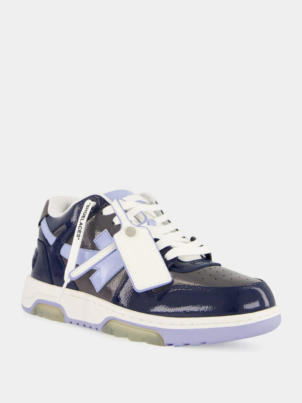 Grey Melange and Light Blue OOO Patent Sneakers - Image 2