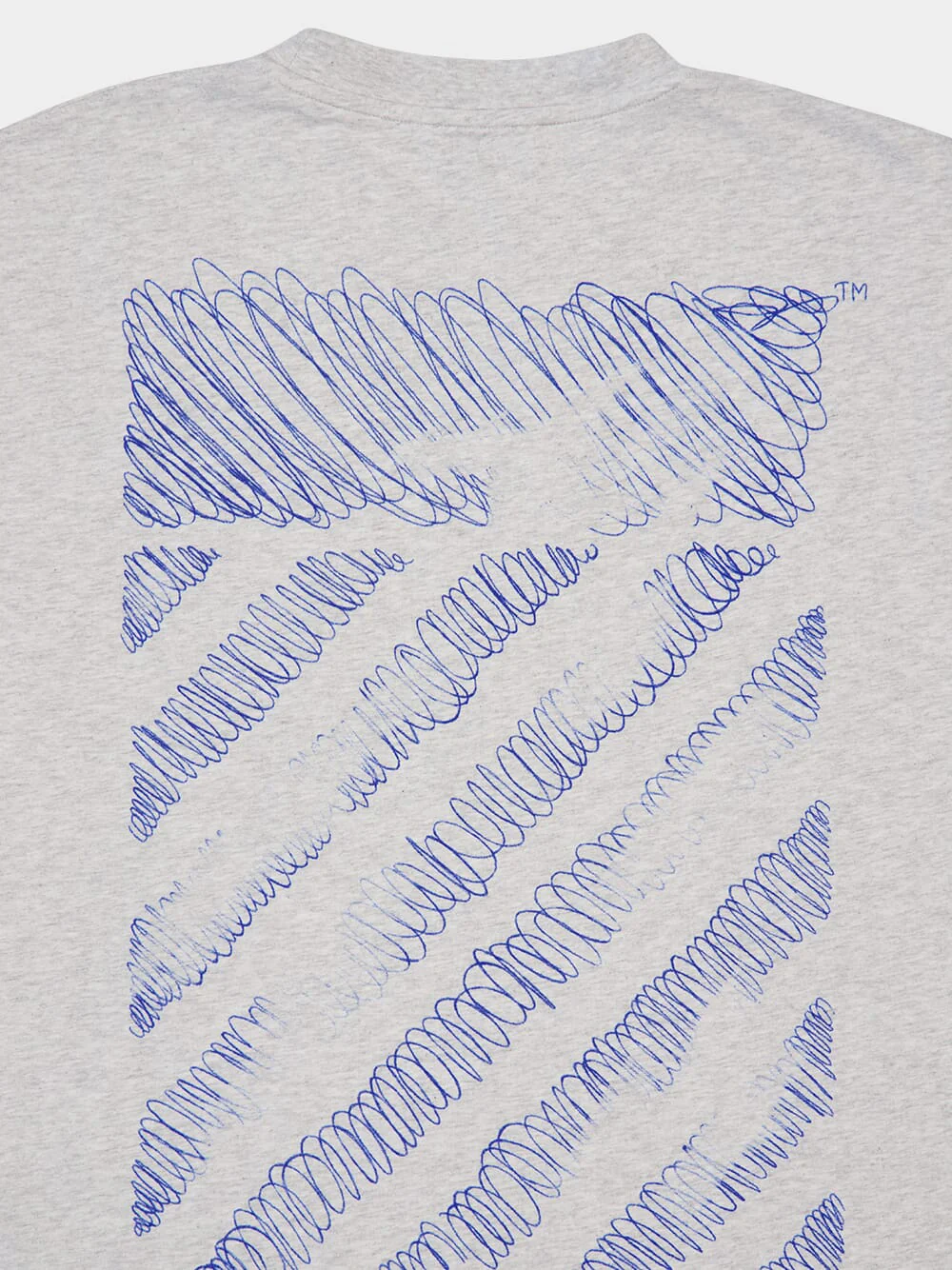 Grey Melange Scribble Diag T-Shirt - Image 4