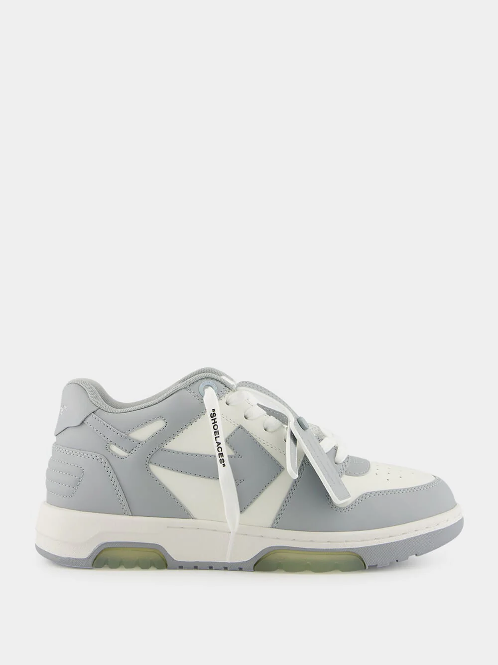Grey Out Of Office Calf Leather Sneakers