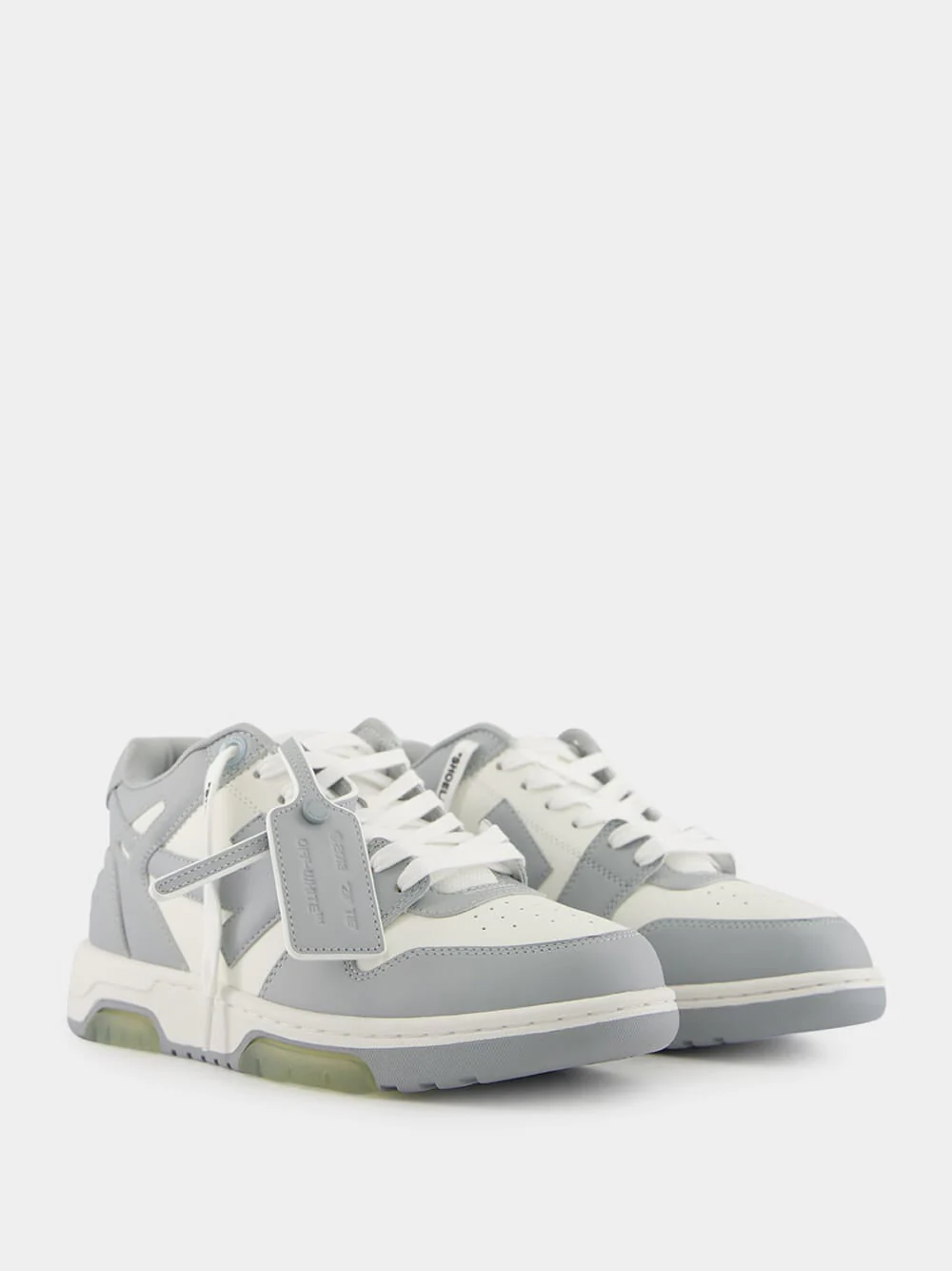 Grey Out Of Office Calf Leather Sneakers - Image 10